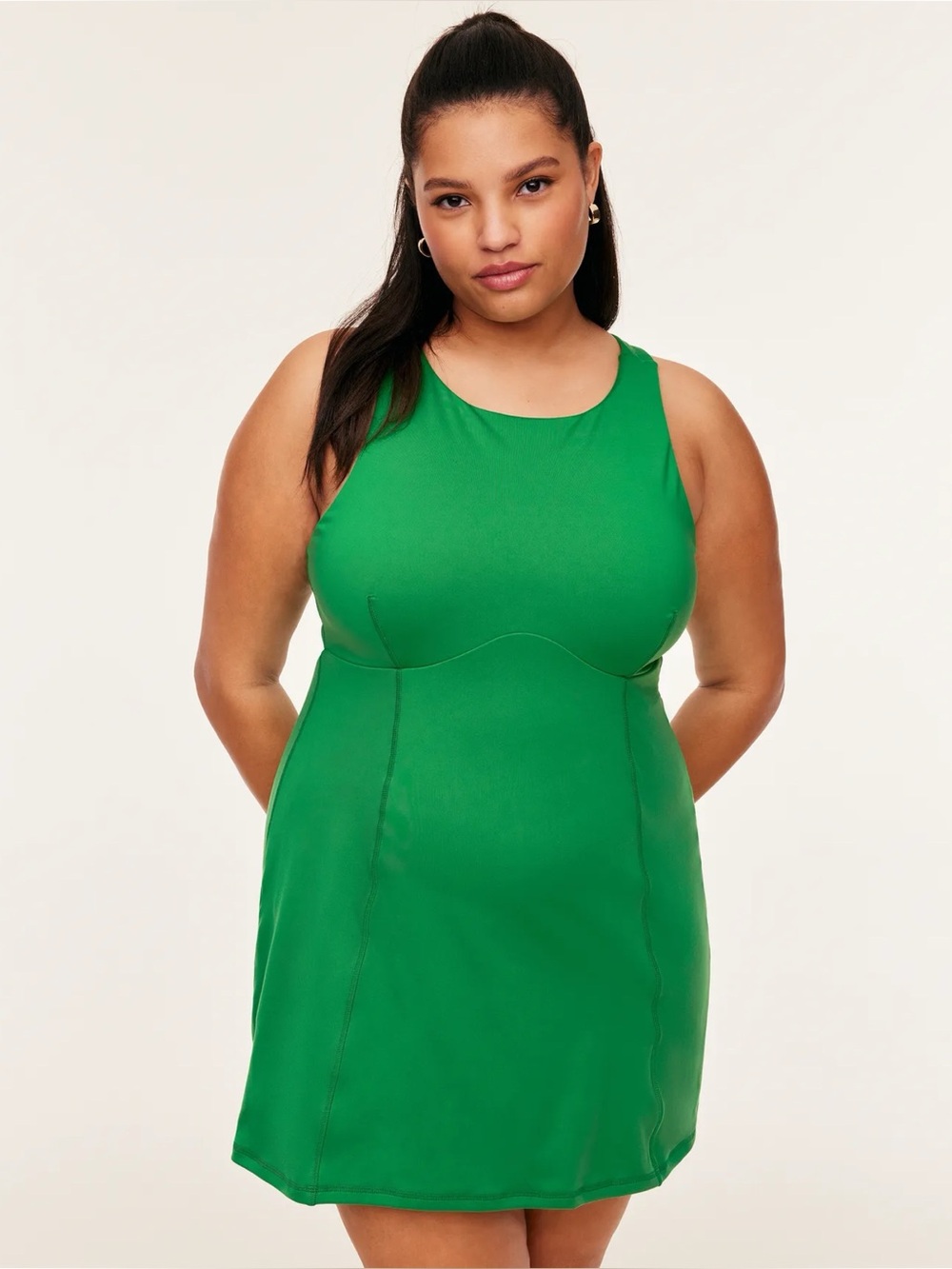 NWT ADORE ME Daphnie Lined Plus Lotus Active Dress Green